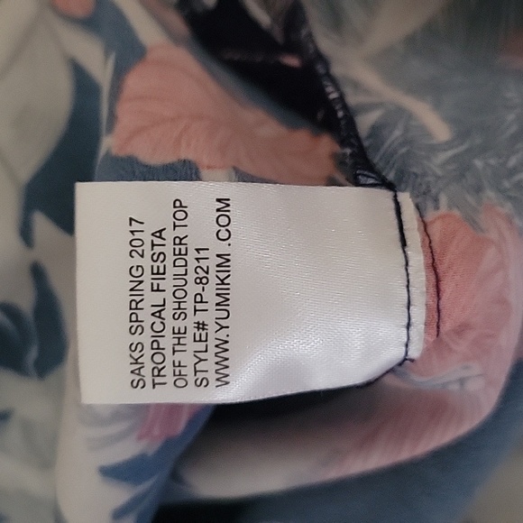 Yumi Kim Tropical Fiesta Off the Shoulder Long Sleeve Top Floral Small - Picture 7 of 9